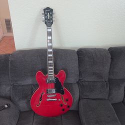 Semi Hollow Electric Red Guitar Grote