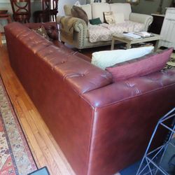 8' Long Faux Leather Sofa/King Size Pull-out Bed