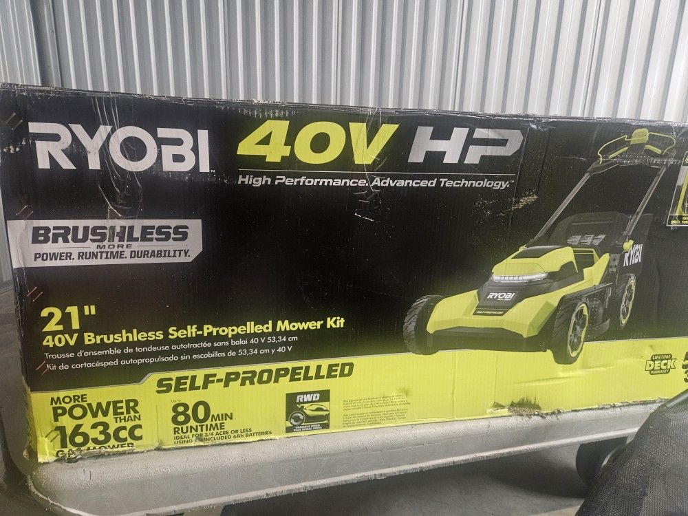 21" Self-Propelled Ryobi 40V Lawn Mower