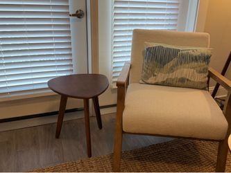 Walnut Wood Tripod Side Table - MH London - 16" x 16" x 18"