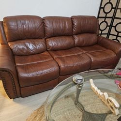 Rust Leather Sofa