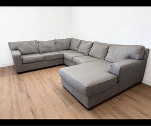 (FREE DELIVERY)Grey IKEA L-Shaped Sectional Sofa with Chaise