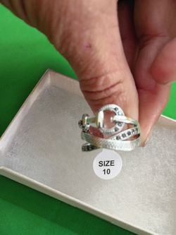 Size 10 Sterling Silver Marcasite Wrap Ring
