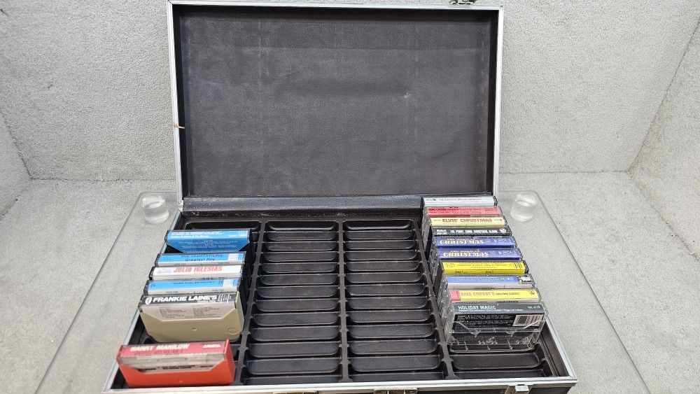 Cassette case and Cassette Elvis Bing Crosby Christmas and more