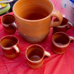 Jarro Para Sus Bebidas Con 5 Jarros Chicos Nuevos 