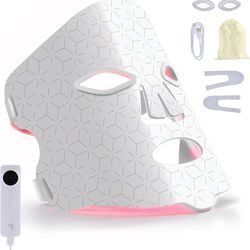 Sharper Image Revel Red Light Therapy Face Mask FDA Cleared Clinically Studied Red Blue Near Infrared LED Lights Wrinkles and Acne Skin Care