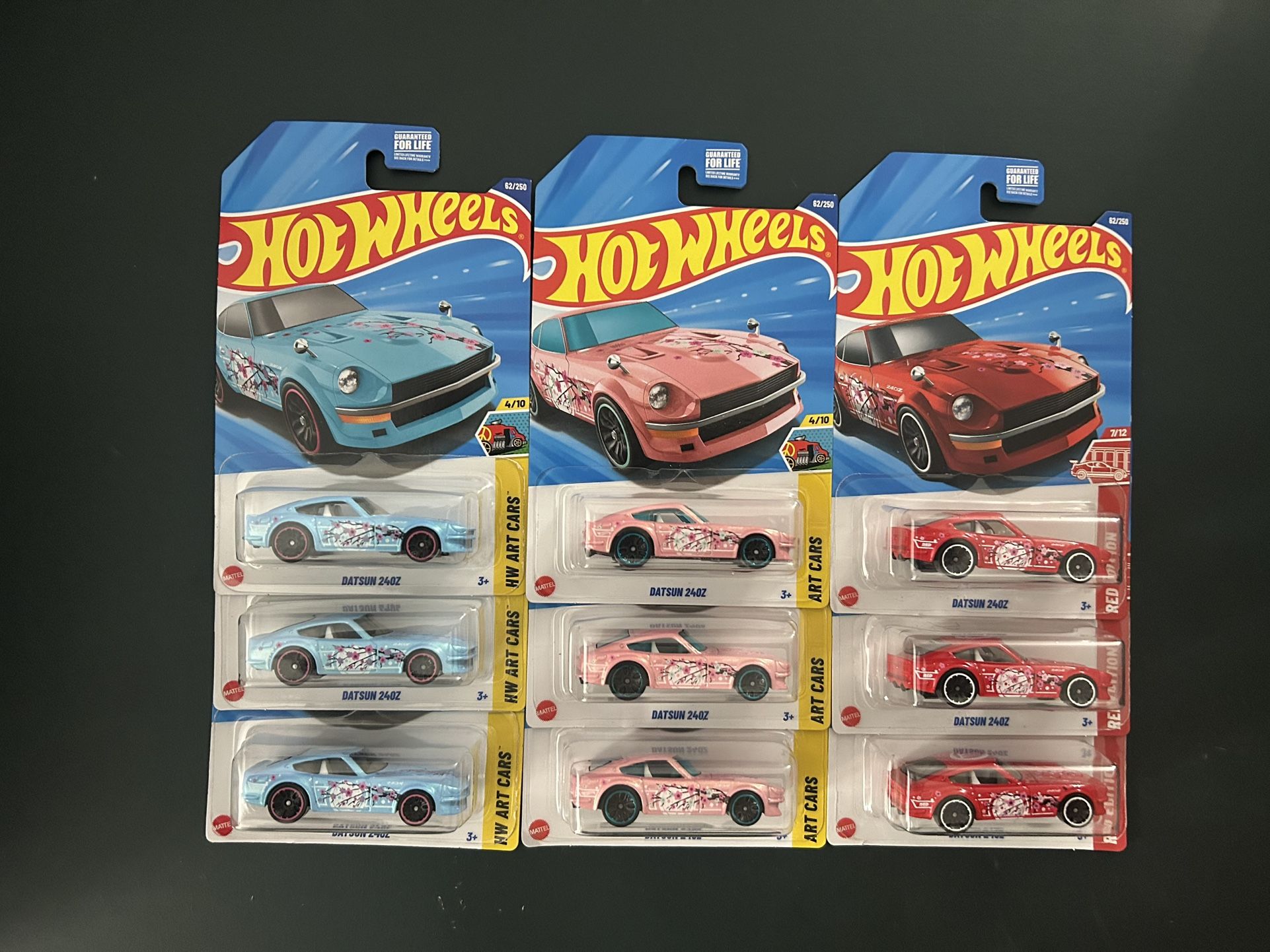 Hot Wheels HW Art Cars Datsun Nissan S30 240z 260z 280z - Blue Red Pink