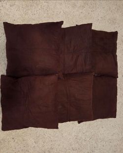 Set of 6 Dark Brown Pillows