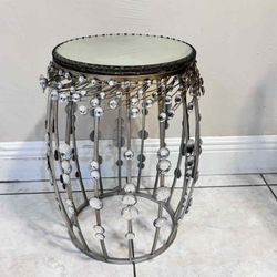 Antique Glass Top End Table 19”H