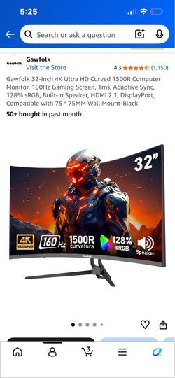 Gawfolk 4k monitors with monitors arms