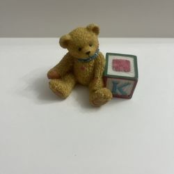 Cherished Teddies ABC “ K “Mini Letter Block 1995 Enesco Hillman 158488H   1.5"
