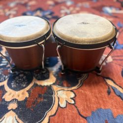 Latin Percussion LP Bongos Wood Metal Natural Skin with Bag- $60 
