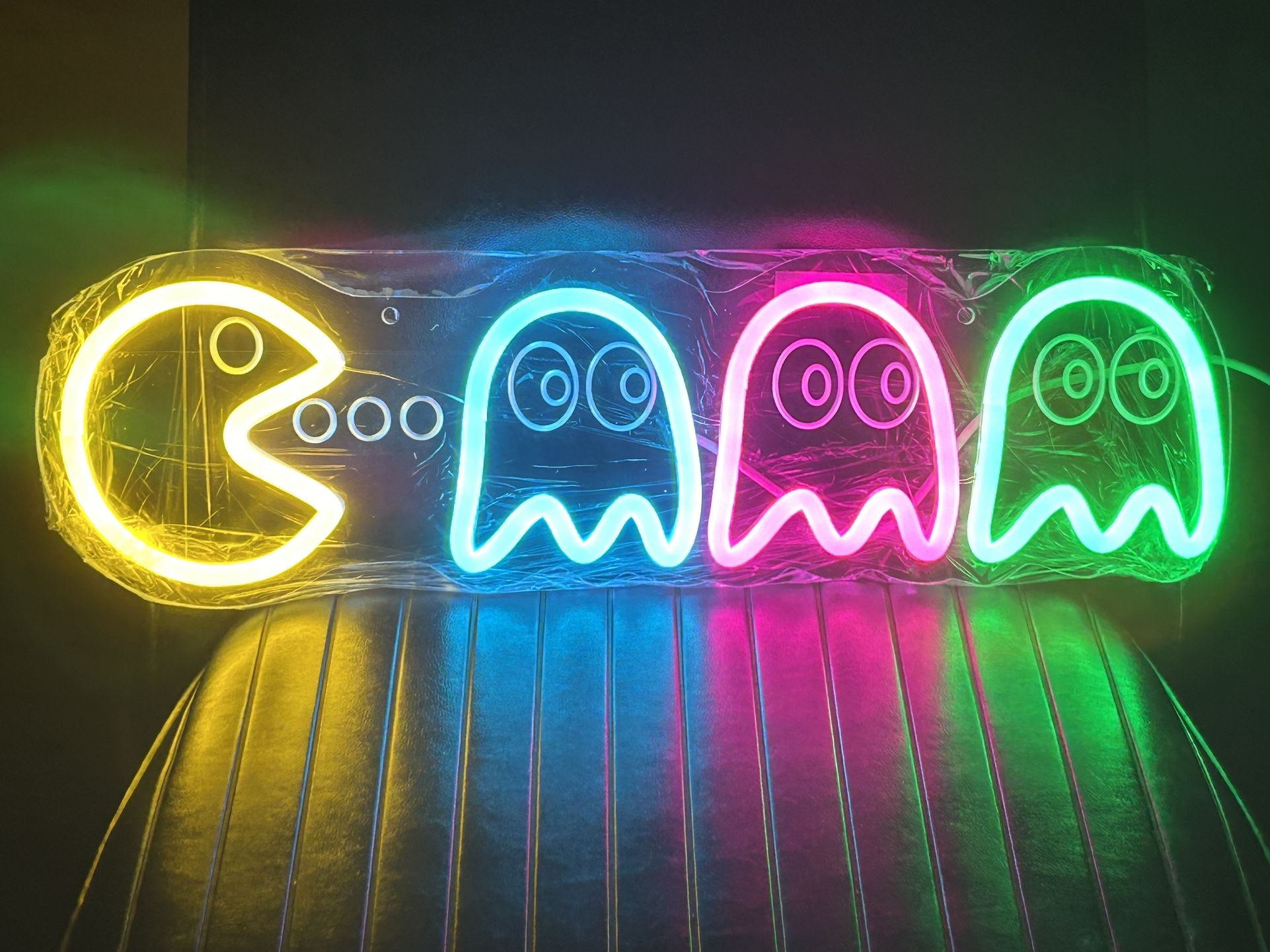 Pac Man LED Man Cave Game Room Light 17”x4”