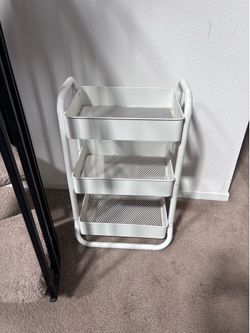 White metal cart