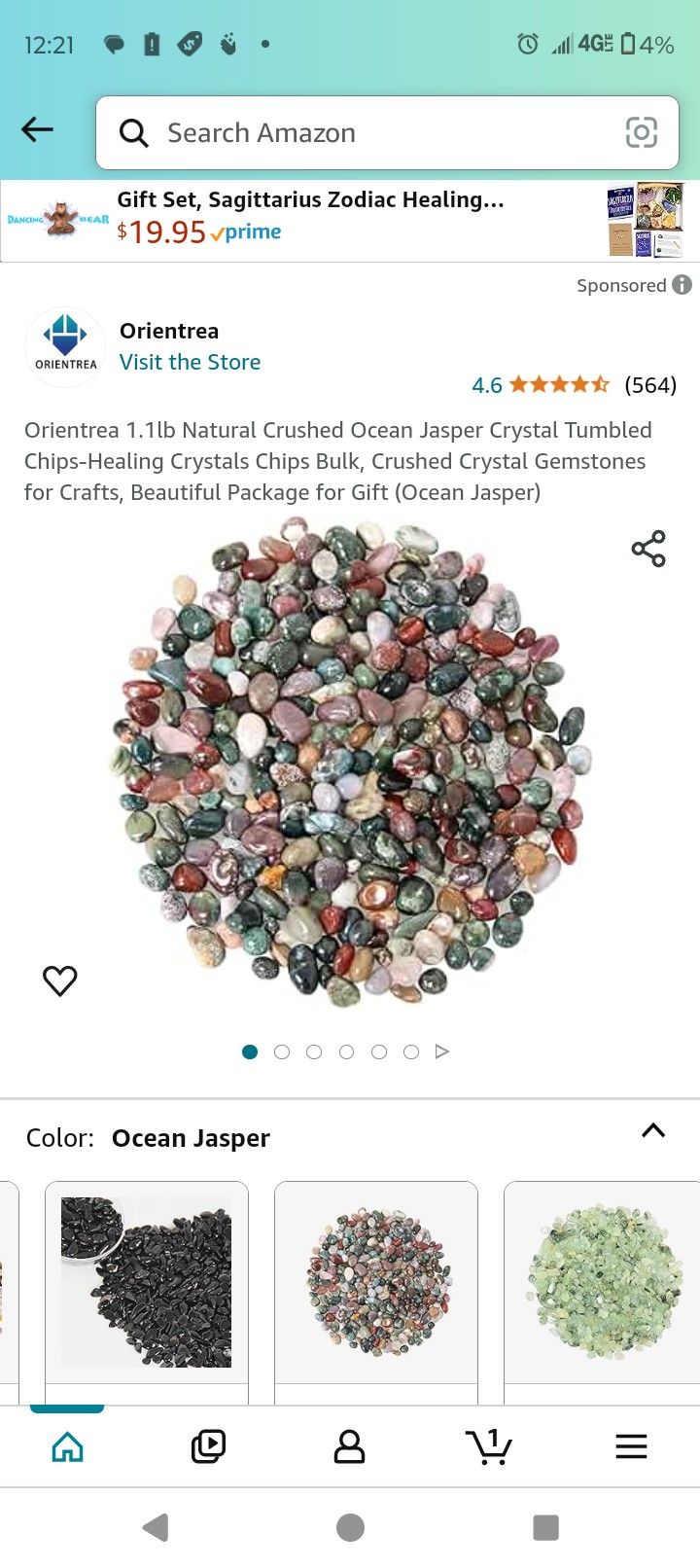 40g Ocean Jasper Nuggets Polished Pebble Crystal Gemstones
