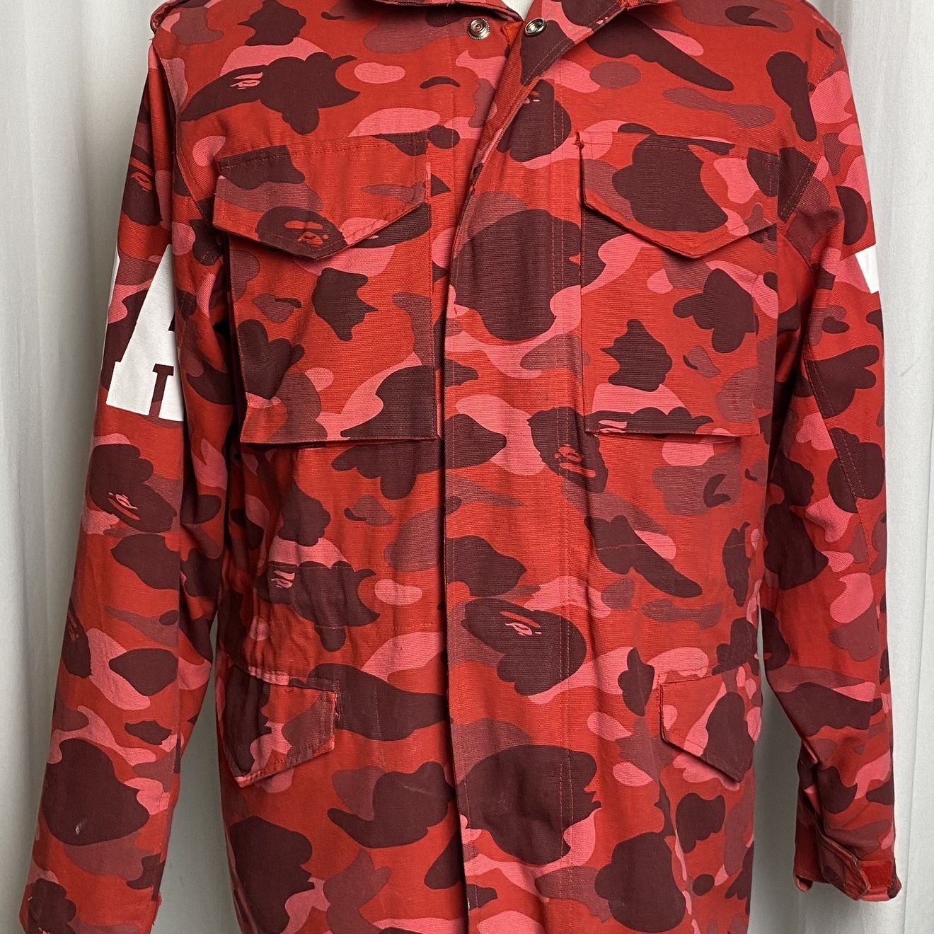 Vintage A Bathing Ape Bape Sta M65 Red Camo Military Jacket Men