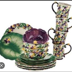 Temptations Figural Floral 19 piece Dinnerware Collection for 4