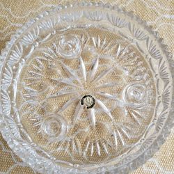 New! Gorgeous Crystal dish. About 8 inches wide.