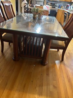 Mission Style Dining Room Table and six chairs