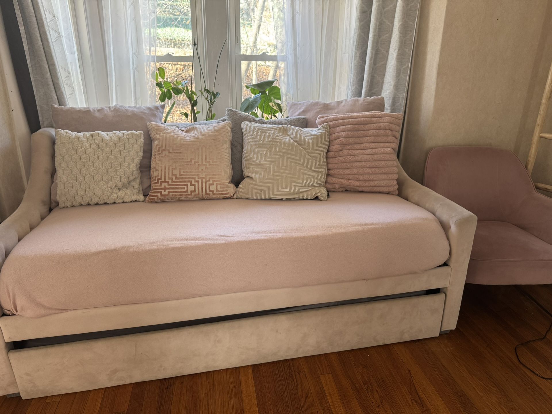 Day Bed, Chair, Small Mirror