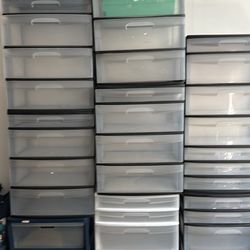 Plastic storage bins will sell individually or as a bundle deal