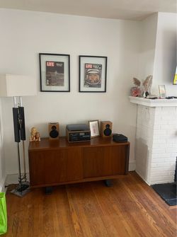 CB2 Saga Walnut Credenza / Mid-Century Modern Buffet - Great Condition