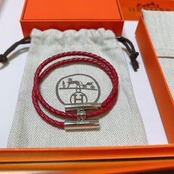 New Hermès bracelet woven cord thickened version platinum version