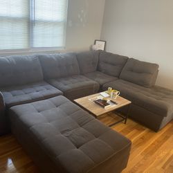 Large L Couch With Large Ottoman 