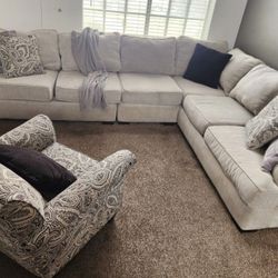  Three Piece Gray Sectional Sofa Couch-DELIVERY AVAILABLE