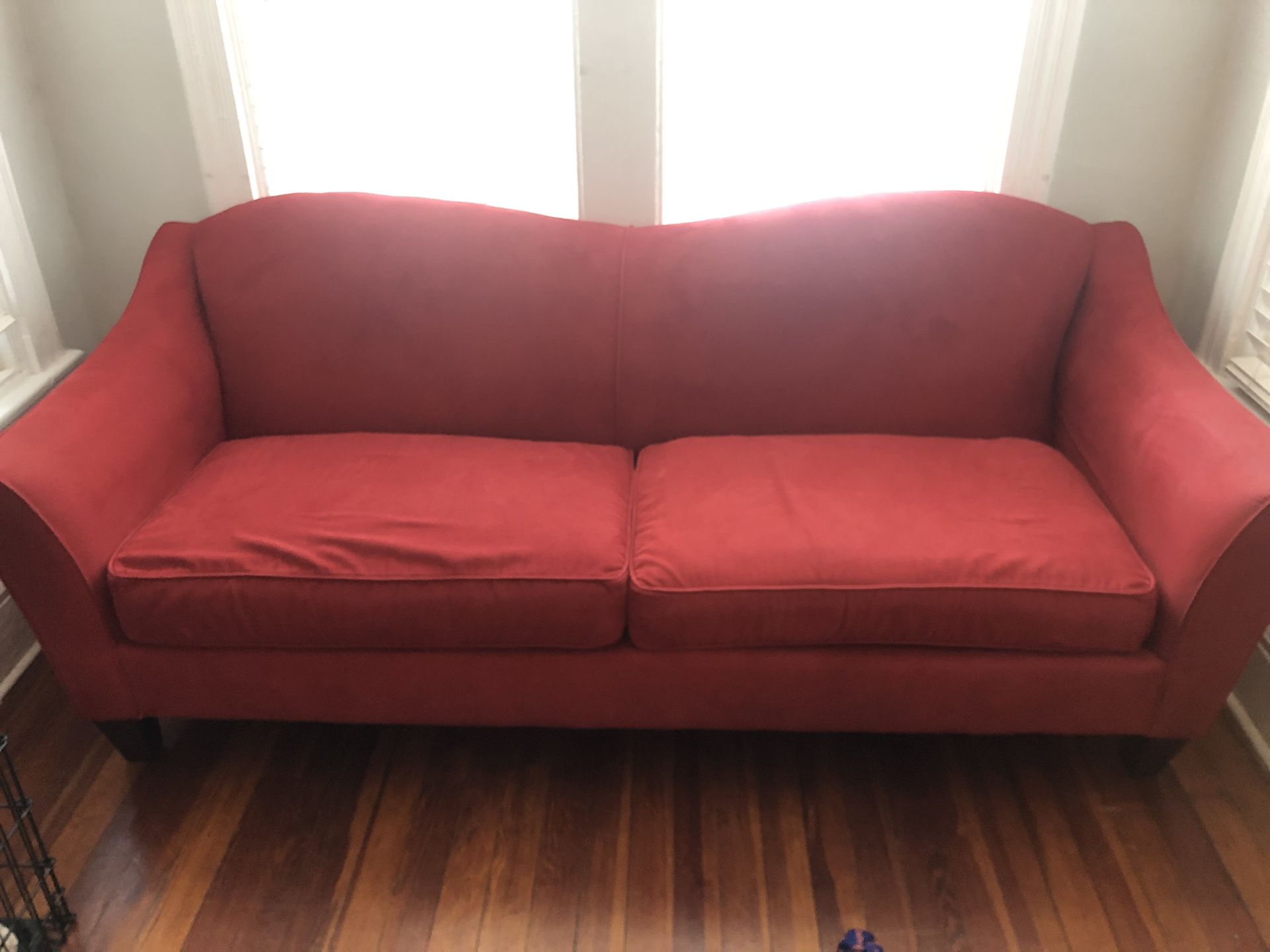 $50 Red Washable Suede Couches Today