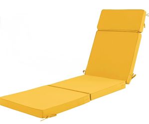 Outdoor Chaise Lounge Cushion Removable Cover, Water Repellent & Fade-Resistant. 80 x 26 - Yellow