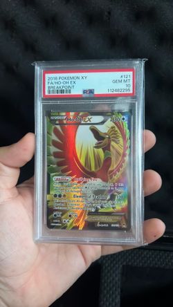 2016 POKEMON XY BREAKPOINT #121 FULL ART/HO-OH EX PSA 10