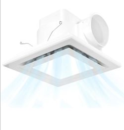 Bathroom Exhaust Fan with LED Light (Opening 8''x 8'') 110 CFM 1.0 Sones
1200LM 6000K Square Panel Exhaust Lighting Combo, Quiet Ventilation Fan for B