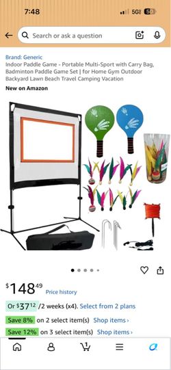 Portable Multi-Sport Paddle Game Set with Carry Bag