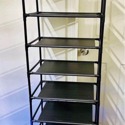 10 Tier Shoes Rack Shelves Closet Organizer Lightweight Size Length 18", Width 11", Height 62" New condition Assembled 