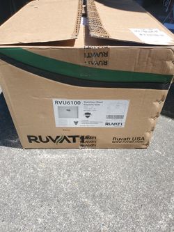 ruvati rvu6100 stainless steel kitchen ir kaundry sink 23"x18" new in box