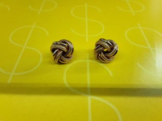 Double Stud Earrings Yellow Gold 10k (.417) 3.7 grams