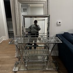 Glass bar Cart $100