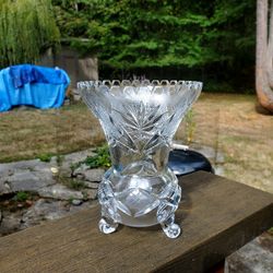 Vintage Etched Glass Vase
