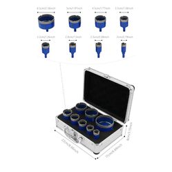 8pcs Diamond Drill Core Bits Set, Diamond Hole Saw Set with Portable Box, Wet & Dry Procelain Tile Core Drill Bits Kit for Ceramic Marble Brick Granit