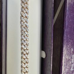 925 Gold Player Silver Men’s Bracelet 