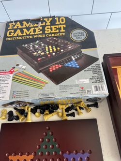 Cardinal Family 10 Game Set Wood Cabinet