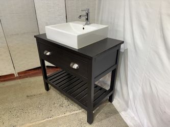 32.33″ Single Sink Vanity with Drawer and Lower Shelf