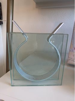 Vintage MoMA 1996 Postmodern Artist Peter Hewitt Ribbon Vase Glass Metal