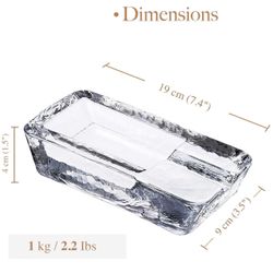 Clear Glass Rectangular Ashtray