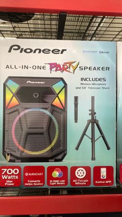 Pioneer all in one speaker with tripod and wireless microphone