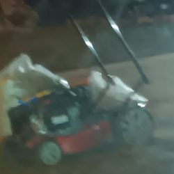 Lawnmower On Curb 