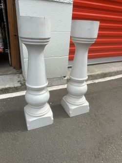 (2) Wood Pedestals - $60
