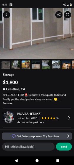 Storage sheds be careful . This guy scams