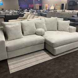 Deep Chaise White Cream Sectional